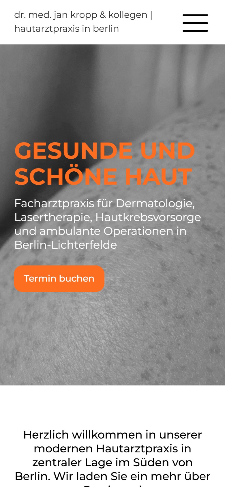 Website von Dr. med. Jan Kropp – Handyansicht: Dr. med. Jan Kropp & Kollegen