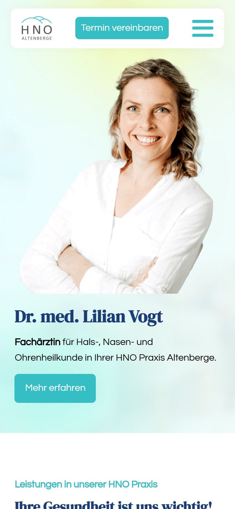 Website von HNO Altenberge – Handyansicht
