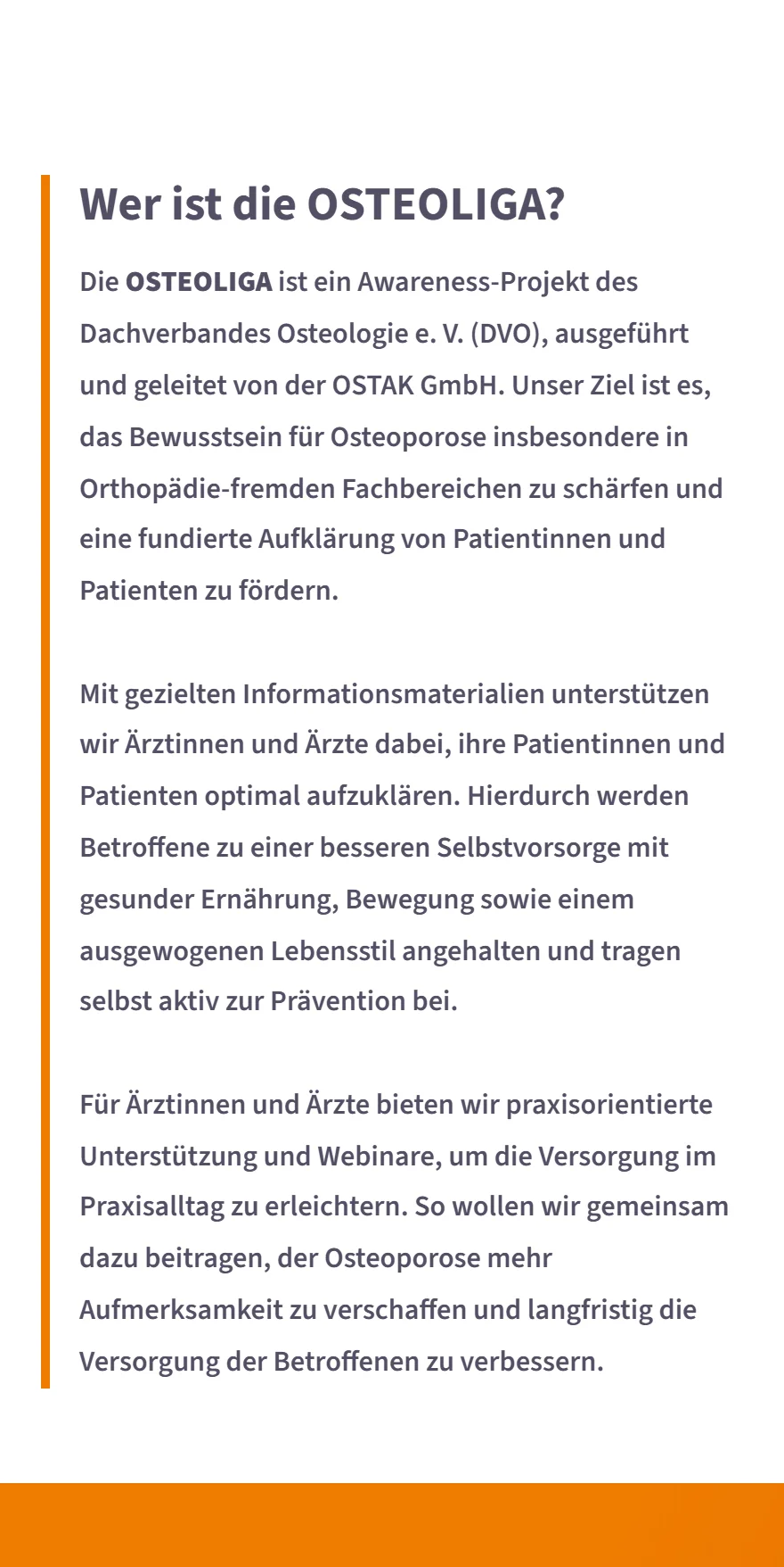 Website von Osteoliga – Handyansicht: Wer ist die OSTEOLIGA?
