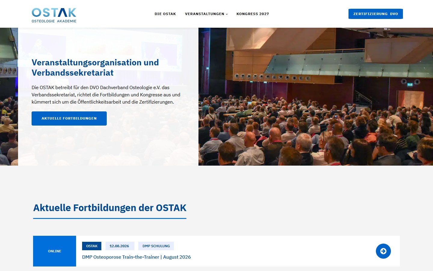 Startseite von OSTAK Osteologie Akademie